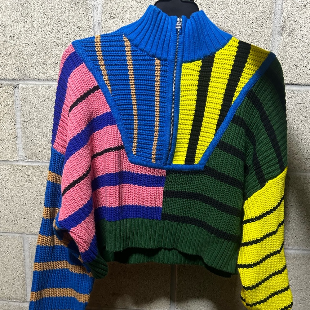 Staud Sample Colorful Striped Women's Sweater
